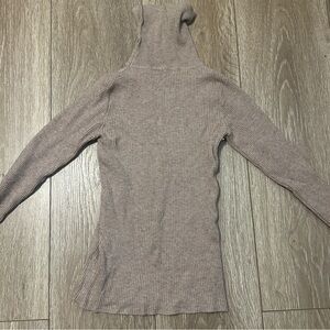 Women’s Taupe Ribbed Turtleneck Sweater